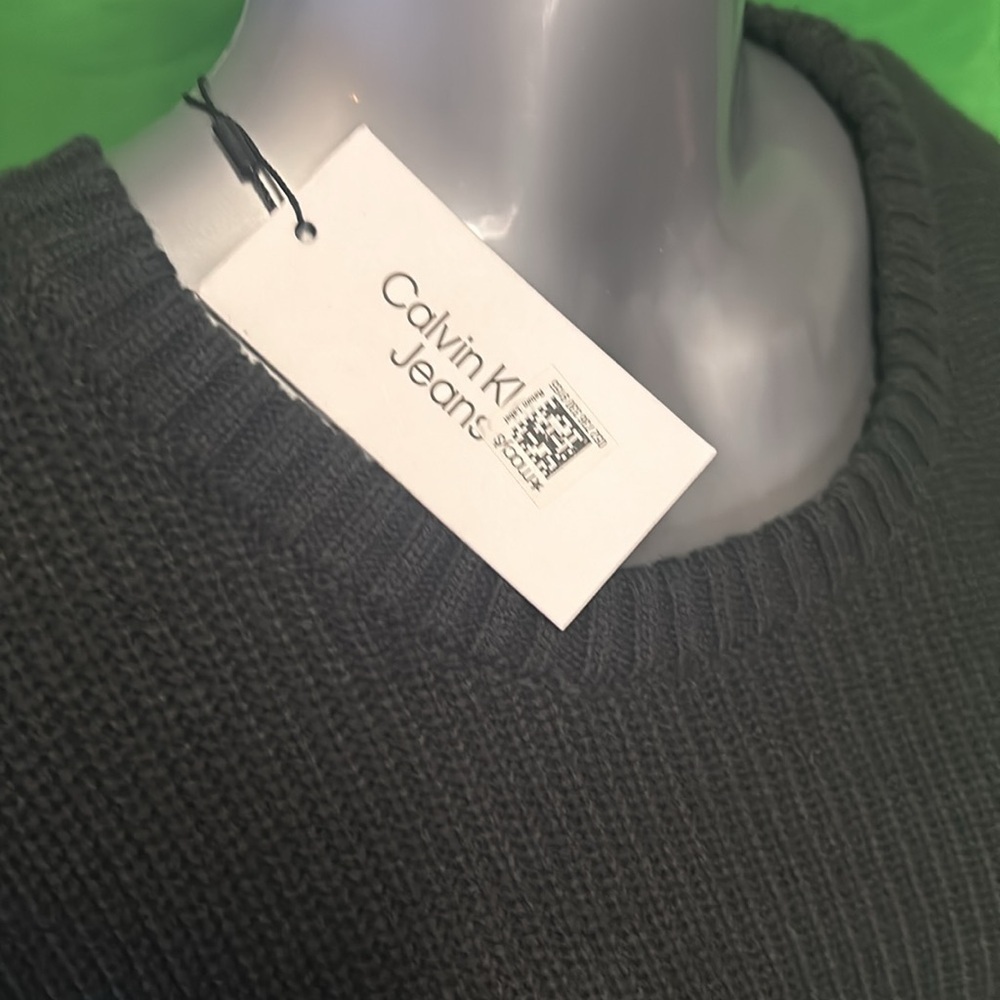Calvin Klein Jeans Fall Long Sleeve Midi Sweater Dress w Zipper Slit - Picture 3 of 5